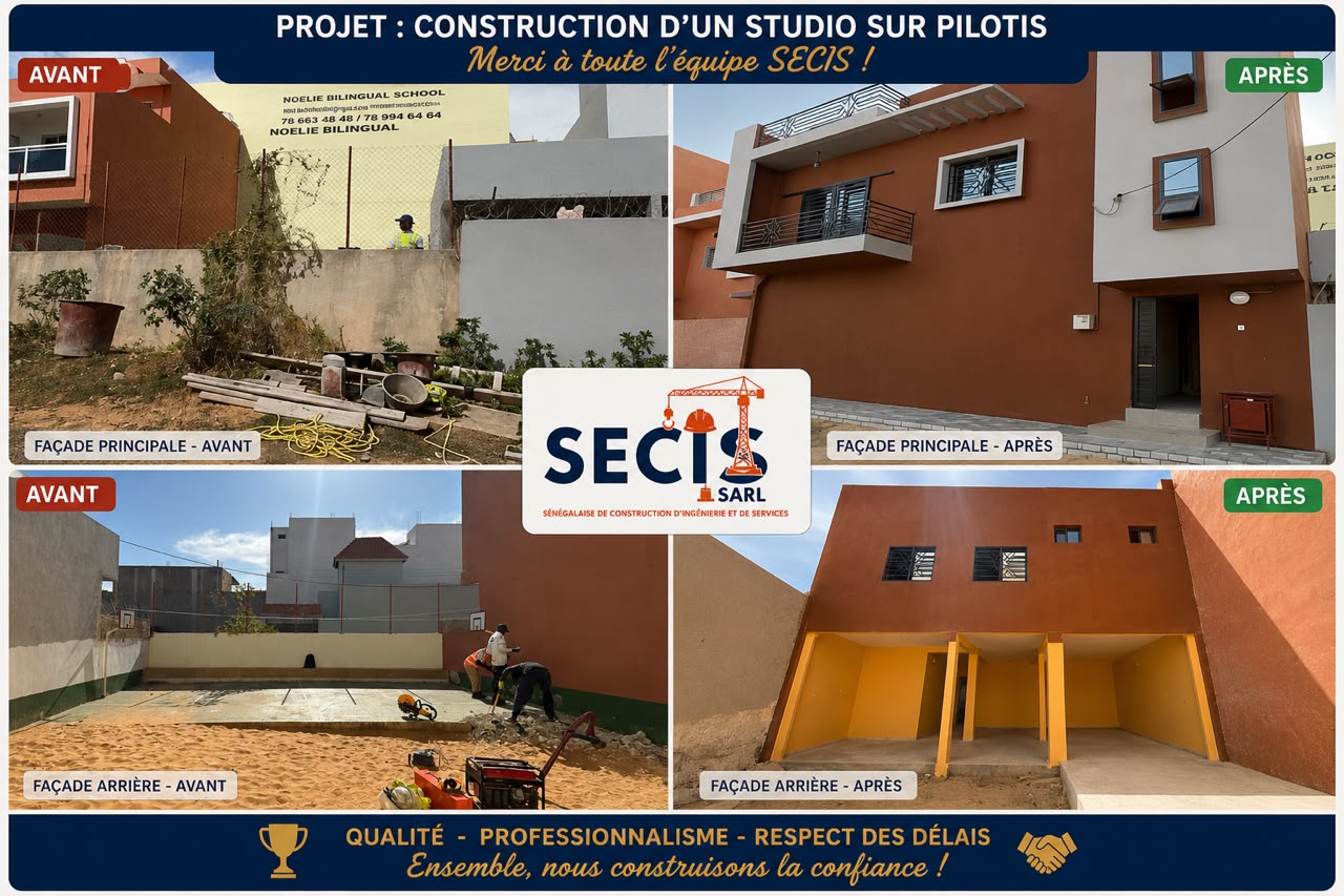 Construction d'un studio sur Pilotis